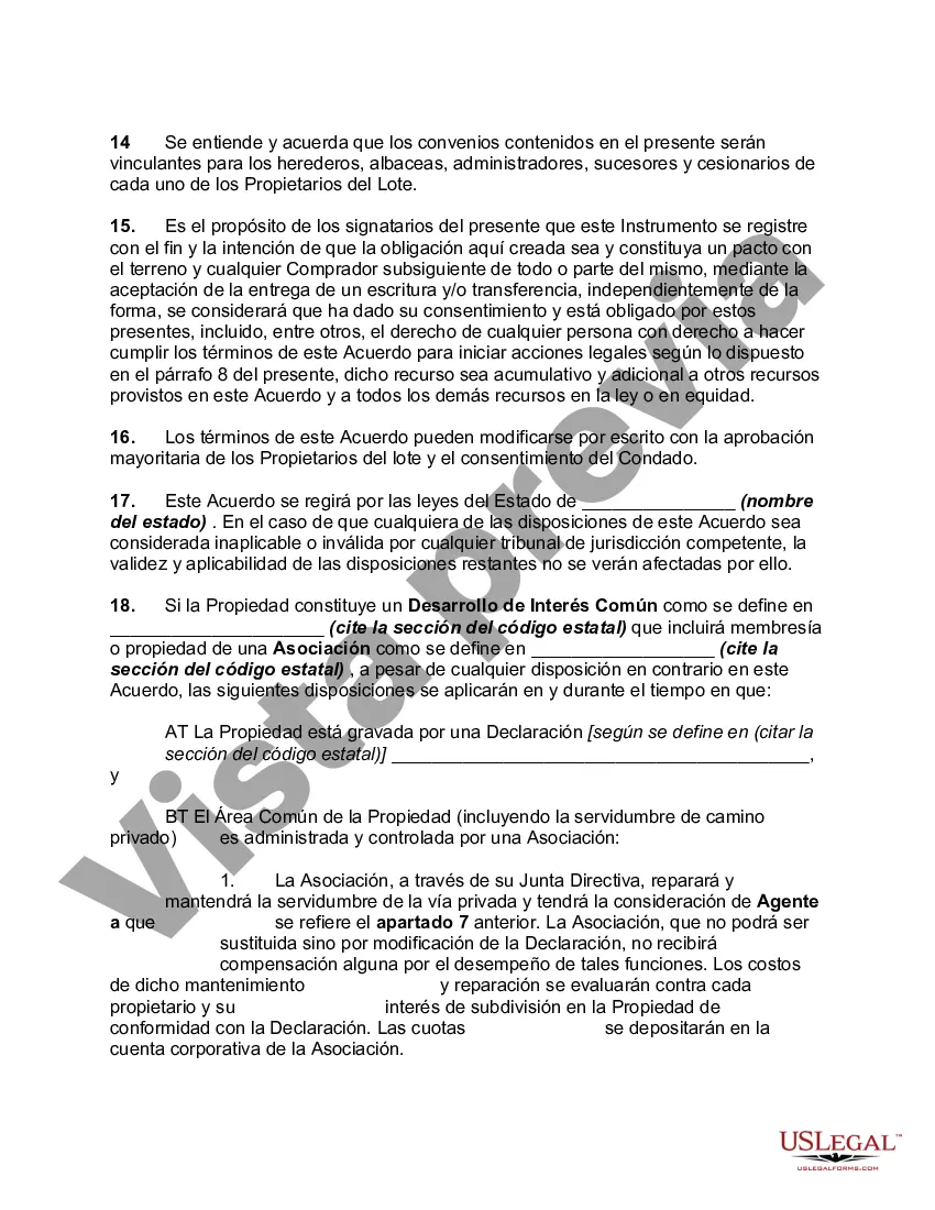 Preview Acuerdo de Mantenimiento de Carreteras Privadas