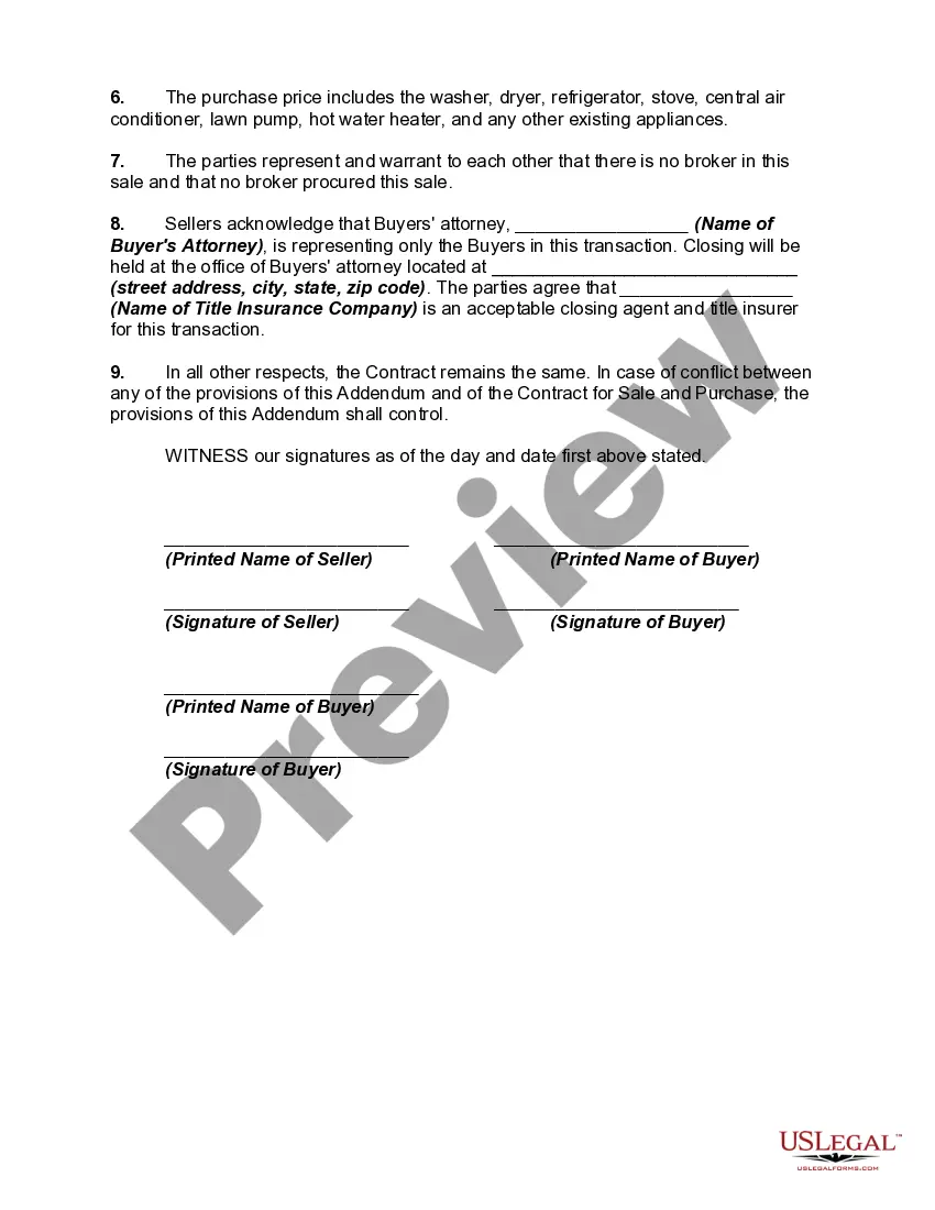 Get Addendum to Contract for Sale and Purchase of Real Property Preview Addendum to Contract for Sale and Purchase of Real Property