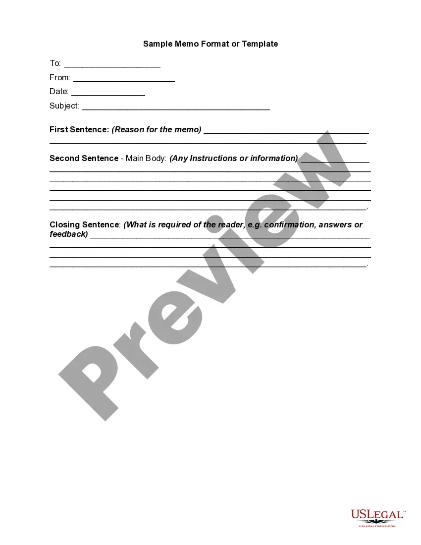 Get Sample Memo Format or Template Preview Sample Memo Format or Template