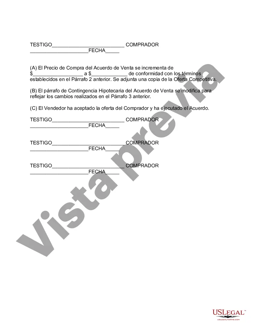 Preview Anexo de aumento de precios al acuerdo de venta