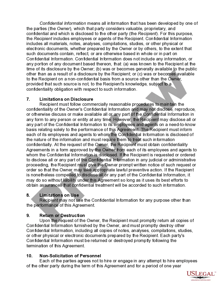 Preview Contract for Strategic Alliance