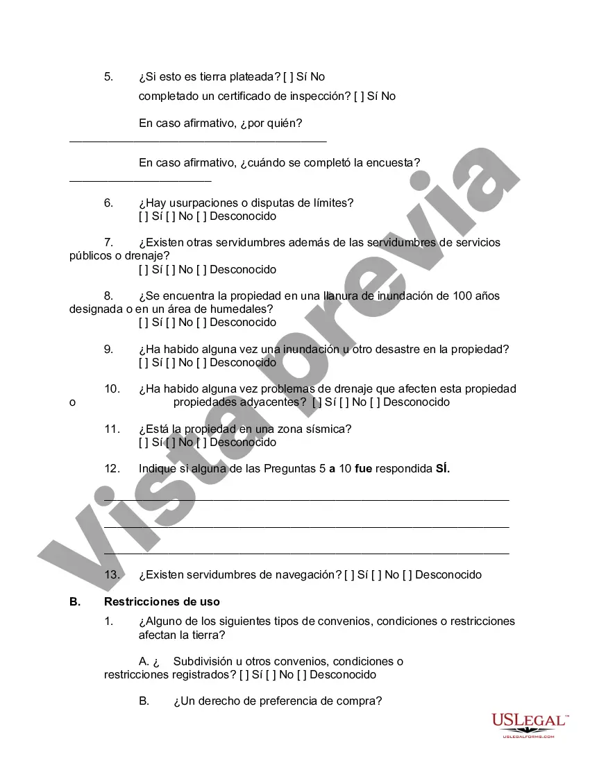 Preview Declaración de divulgación de terrenos baldíos