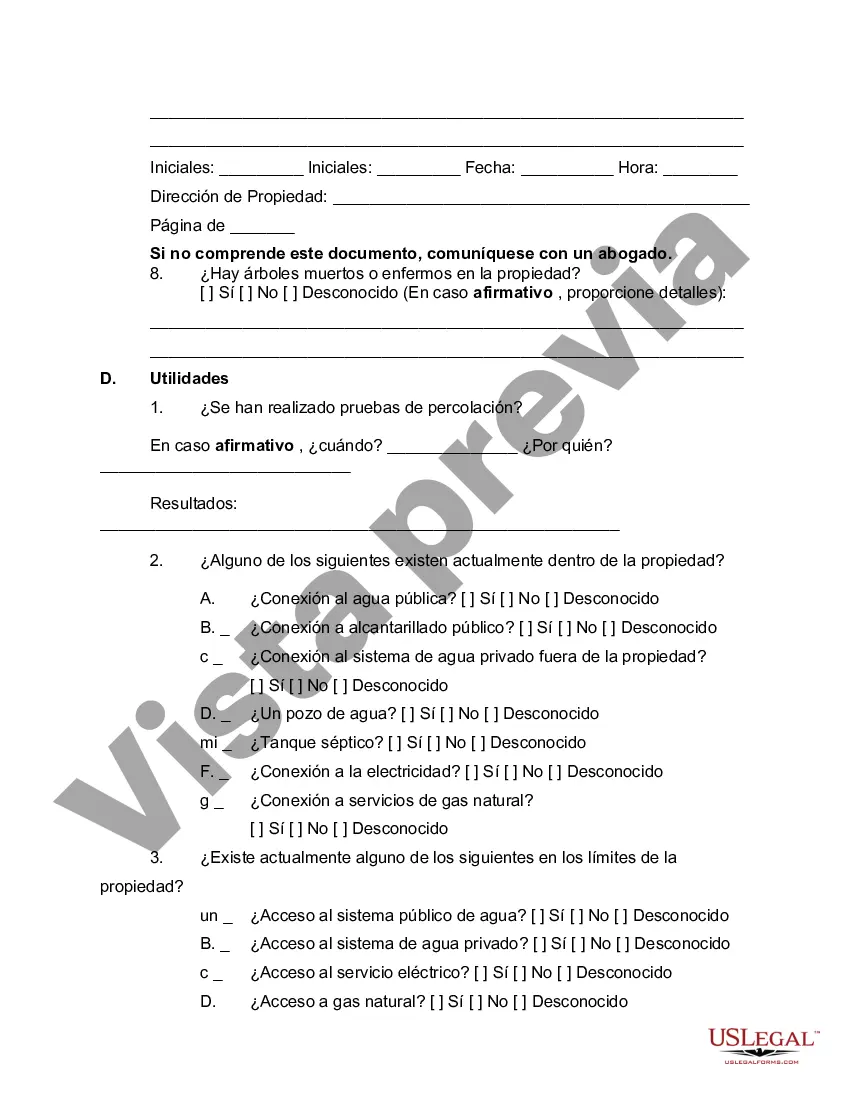 Preview Declaración de divulgación de terrenos baldíos