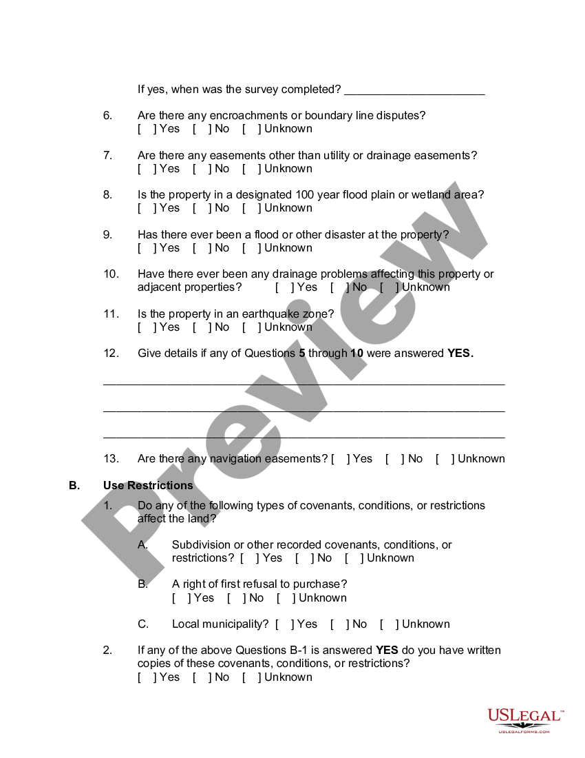 Montana Vacant Land Disclosure Statement Vacant Land Disclosure Us Legal Forms 