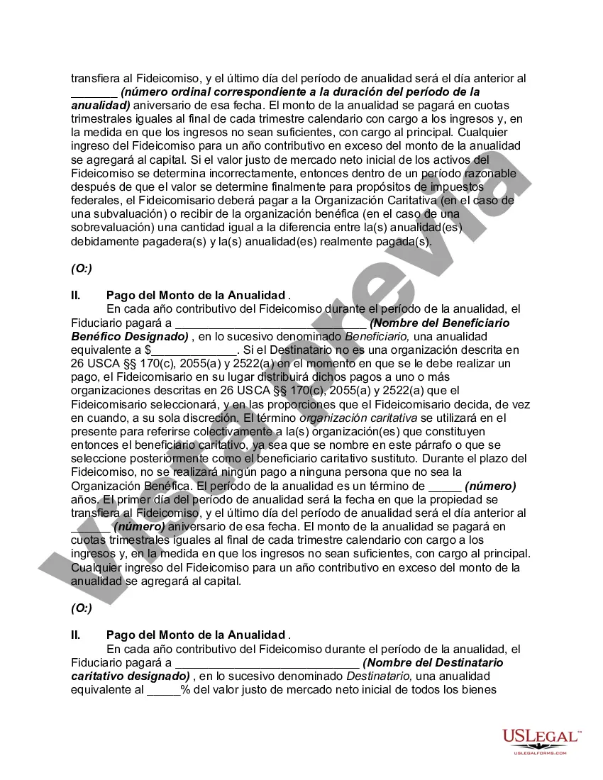 Preview Inter Vivos Grantor Charitable Lead Annuity Trust