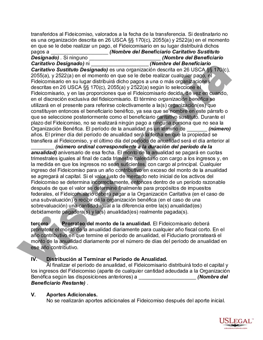 Preview Inter Vivos Grantor Charitable Lead Annuity Trust