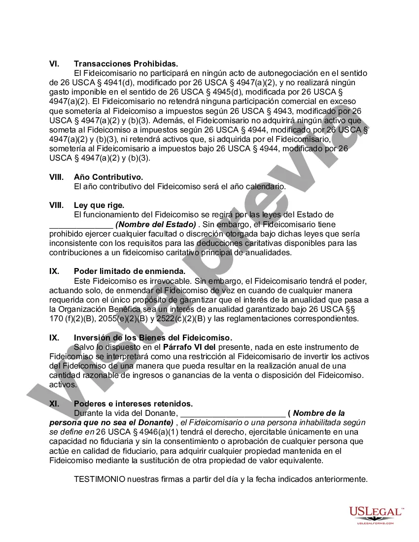 Preview Inter Vivos Grantor Charitable Lead Annuity Trust