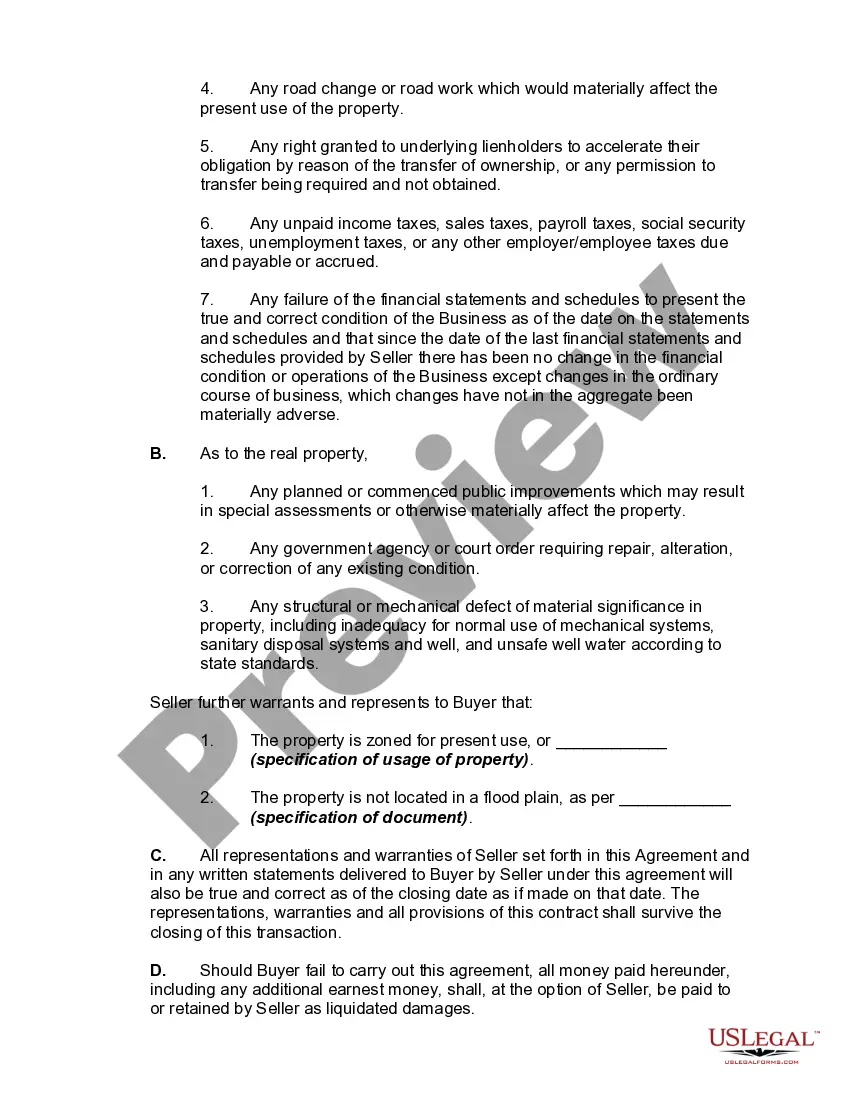 Preview Offer to Purchase Business, Including Good Will