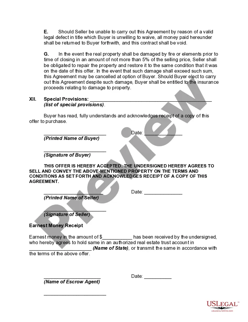 Preview Offer to Purchase Business, Including Good Will