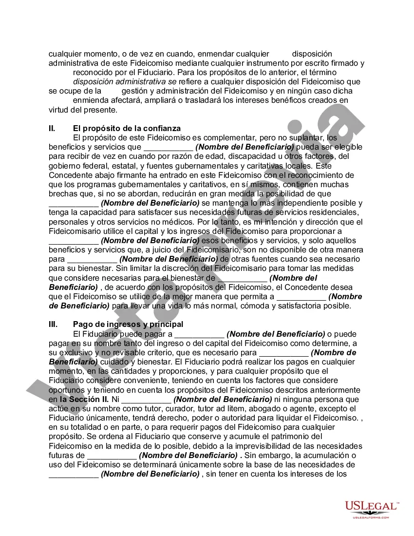 Preview Fideicomiso de necesidades suplementarias para terceros: beneficiarios discapacitados
