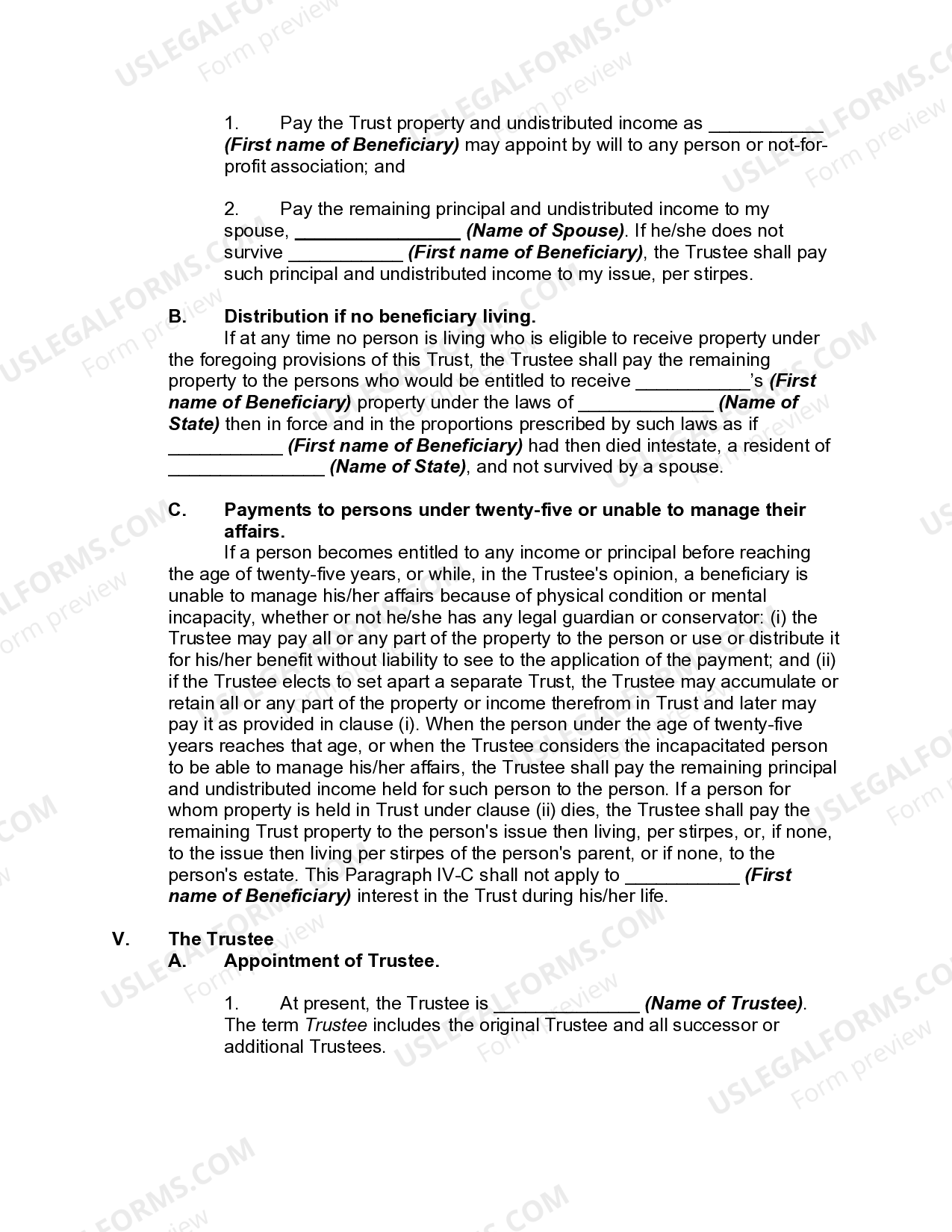 New Jersey Supplemental Needs Trust for Third Party Print Ssi