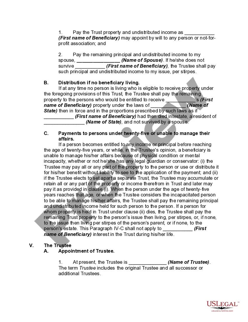 Get Supplemental Needs Trust for Third Party - Disabled Beneficiary Preview Supplemental Needs Trust for Third Party - Disabled Beneficiary