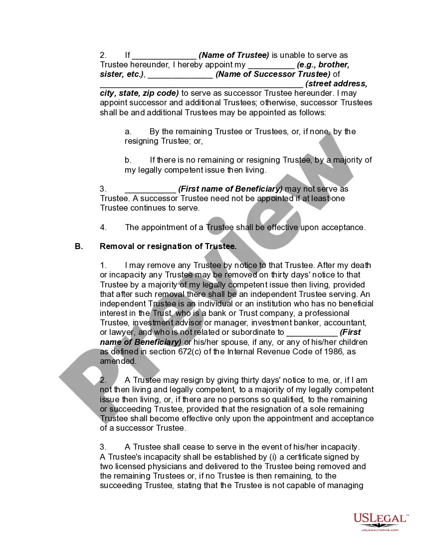 Get Supplemental Needs Trust for Third Party - Disabled Beneficiary Preview Supplemental Needs Trust for Third Party - Disabled Beneficiary
