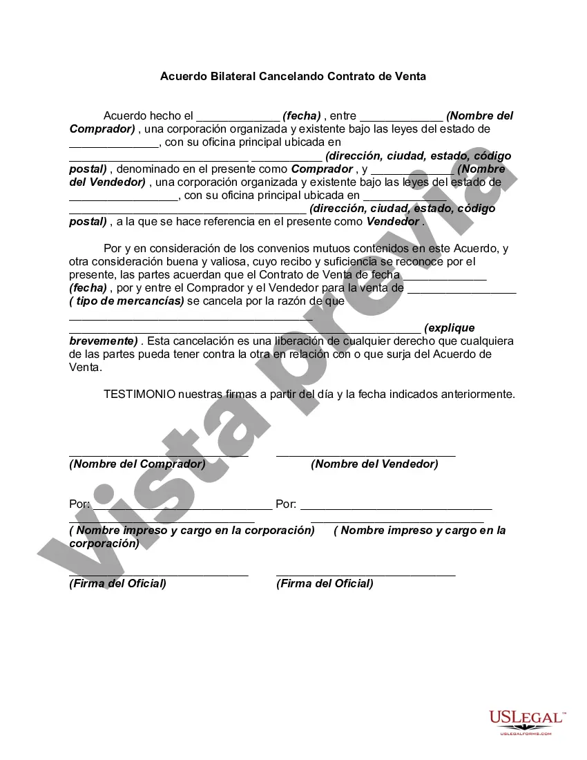 Preview Acuerdo Bilateral Cancelando Contrato de Venta