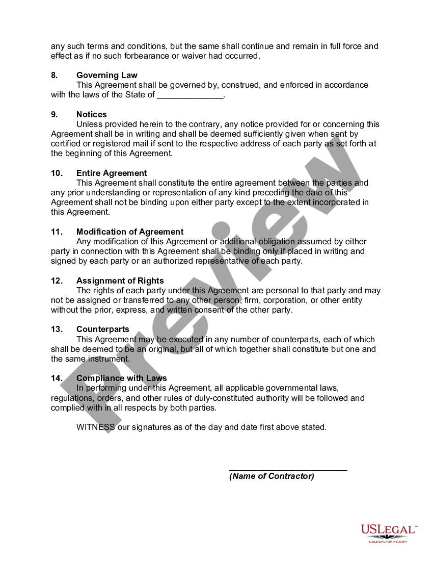 Window Contract Template