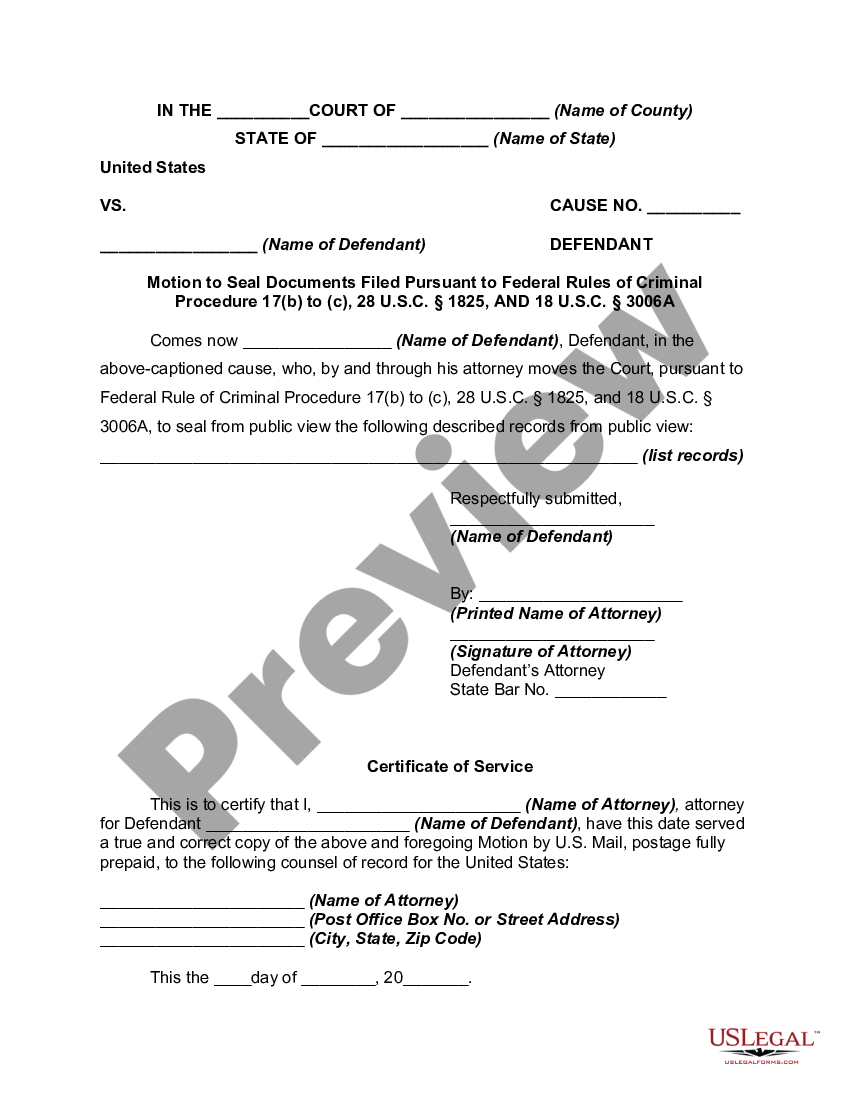 Motion to Seal Records and Documents Seal Records US Legal Forms