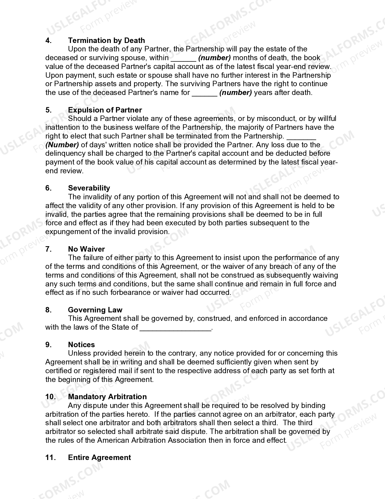 Partnership Agreement Between Accountants US Legal Forms