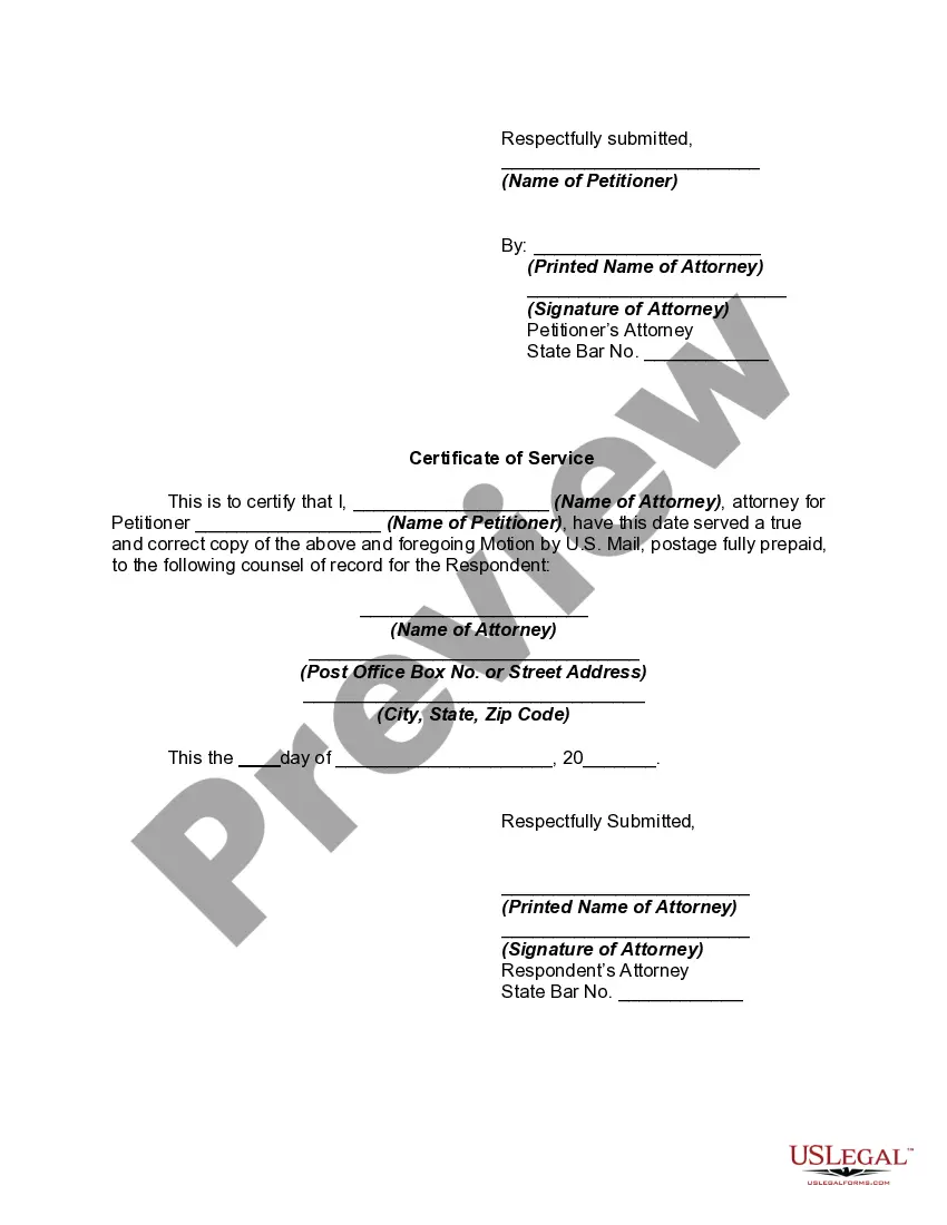 Get Motion for Supervised Visitations Preview Motion for Supervised Visitations