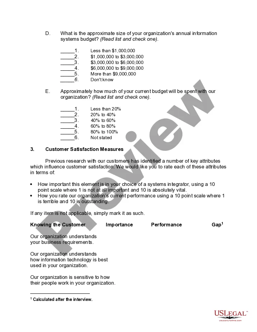 Preview Customer Satisfaction Telephone Survey