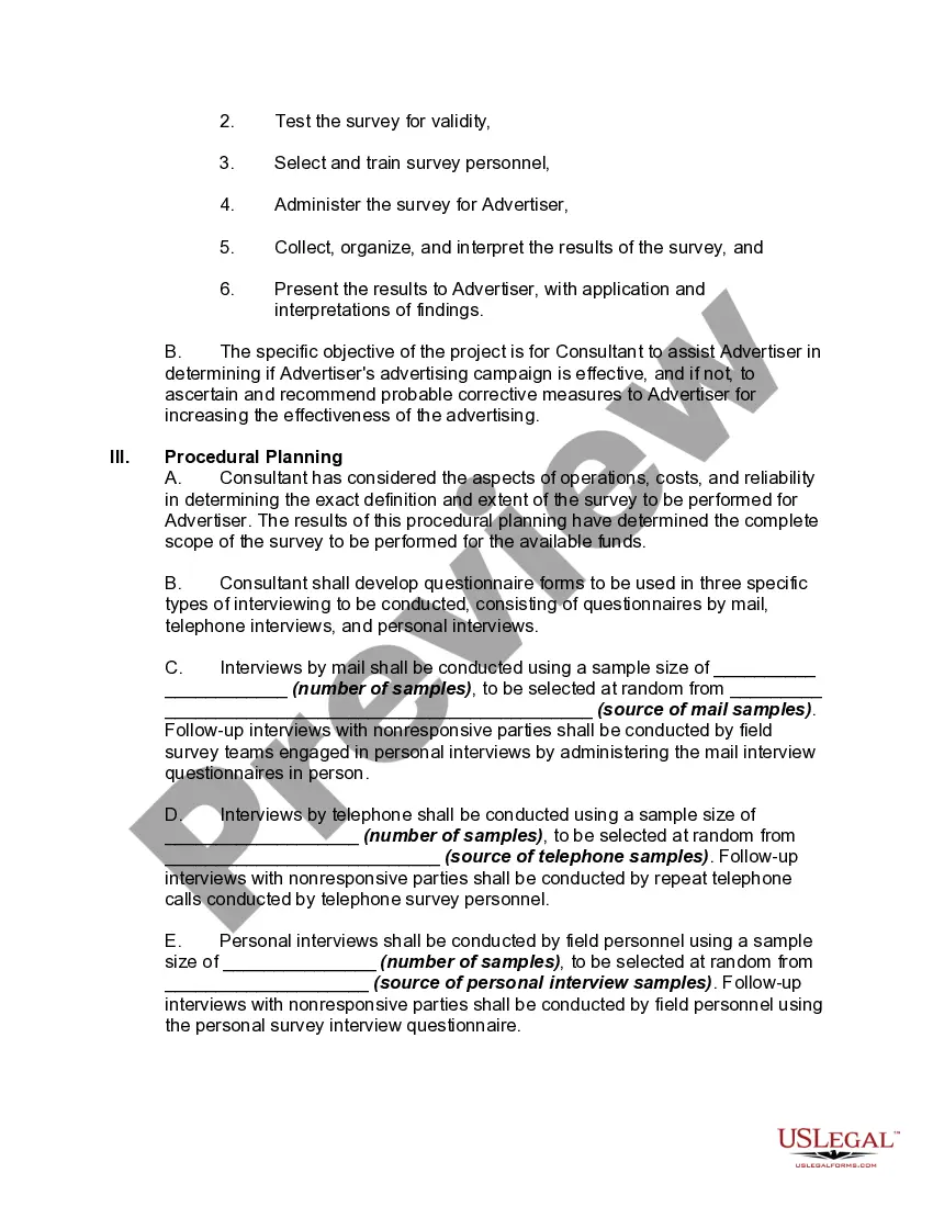 Preview Agreement to Conduct Advertising Effectiveness Study