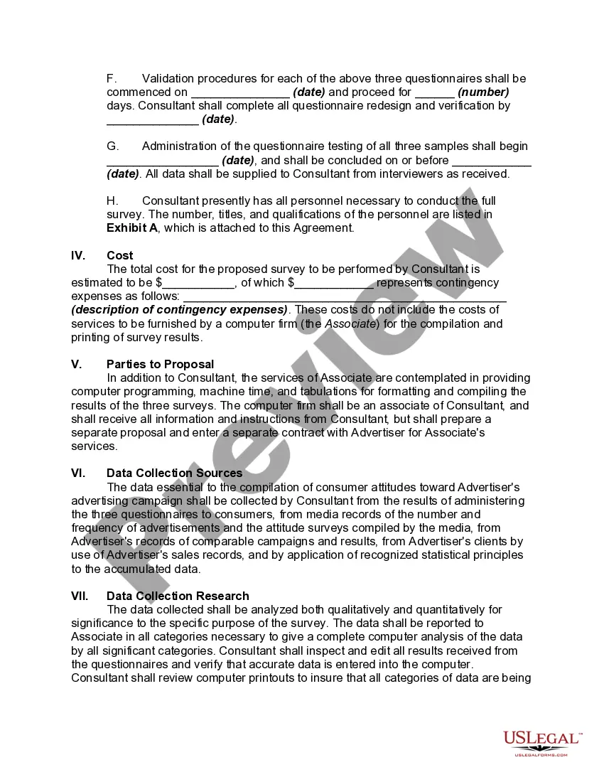 Preview Agreement to Conduct Advertising Effectiveness Study