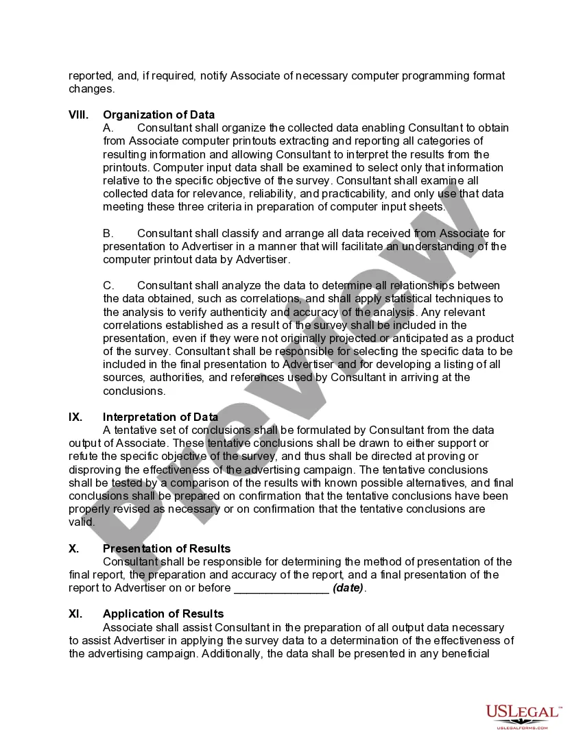 Preview Agreement to Conduct Advertising Effectiveness Study