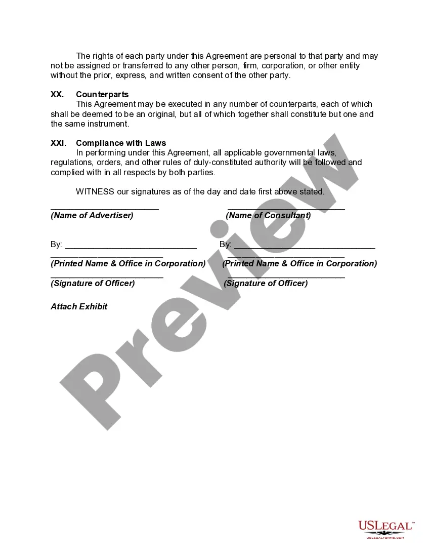 Preview Agreement to Conduct Advertising Effectiveness Study