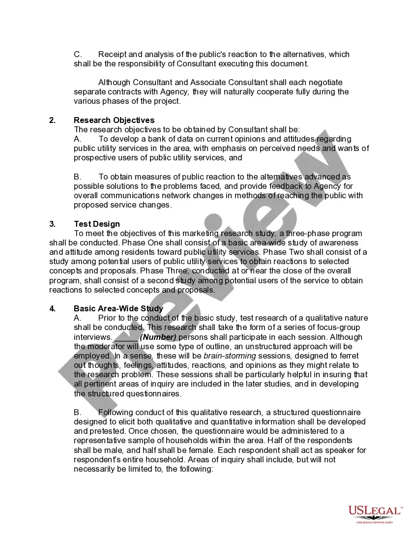 Preview Agreement to Conduct Public Service Opinion and Attitude Survey