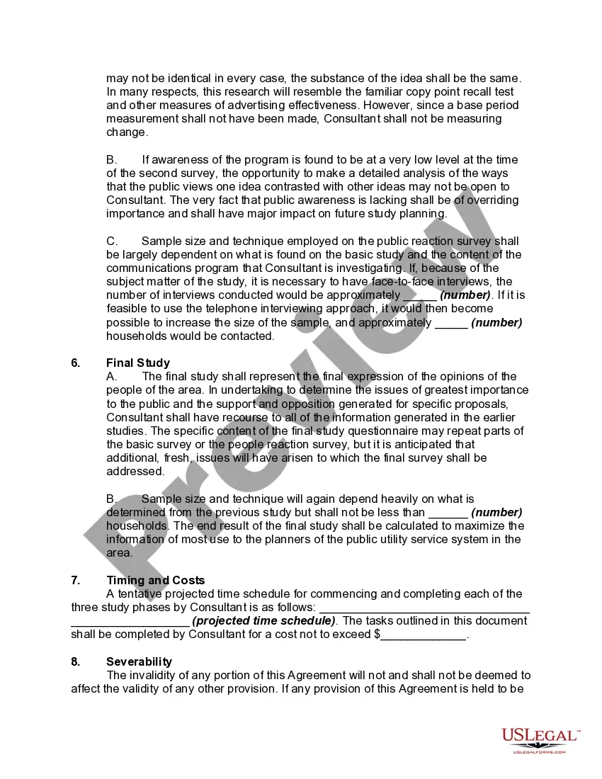 Preview Agreement to Conduct Public Service Opinion and Attitude Survey