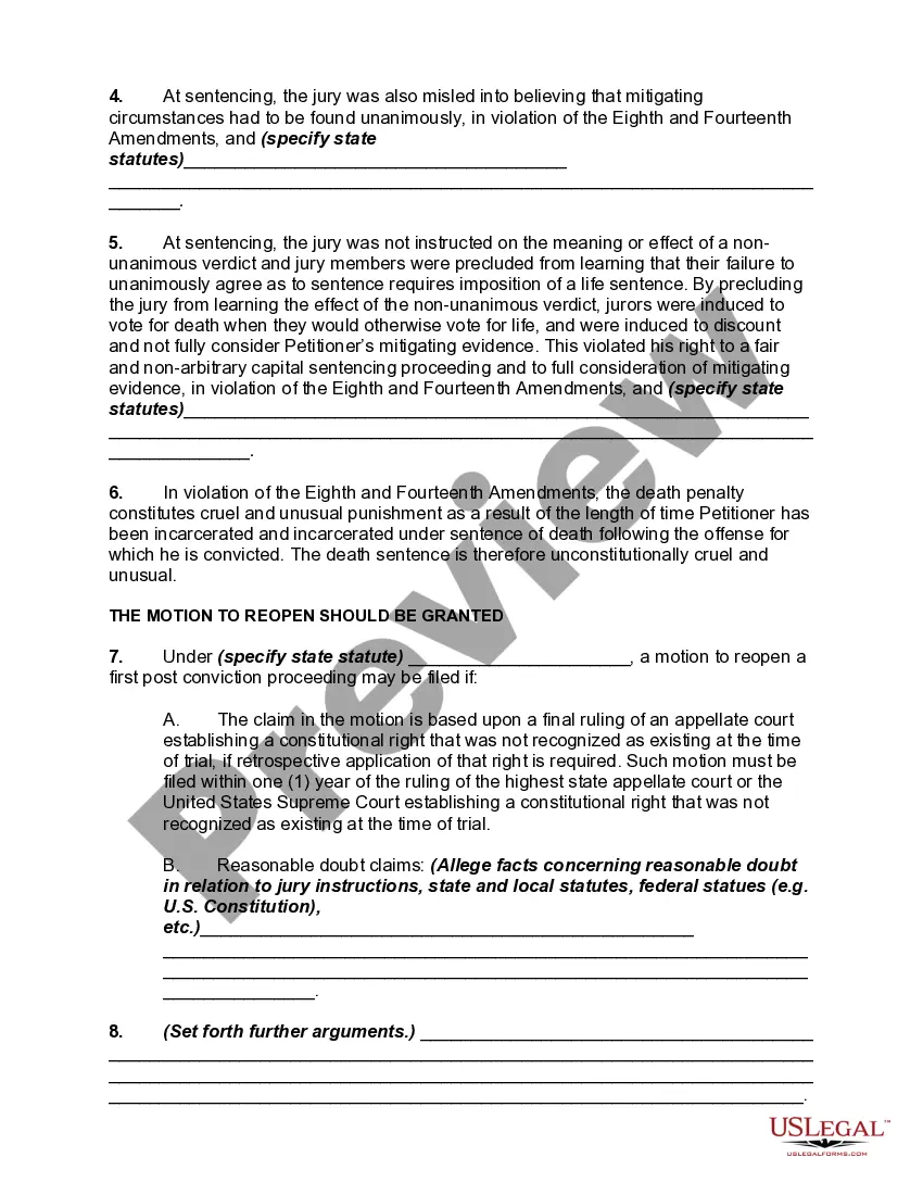 Get Motion to Reopen Petition for Post Conviction Relief Preview Motion to Reopen Petition for Post Conviction Relief