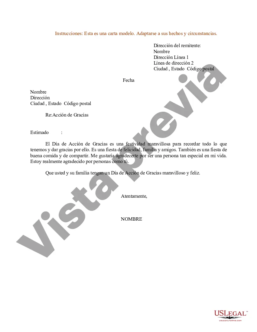 Preview Ejemplo de carta para feliz día de acción de gracias