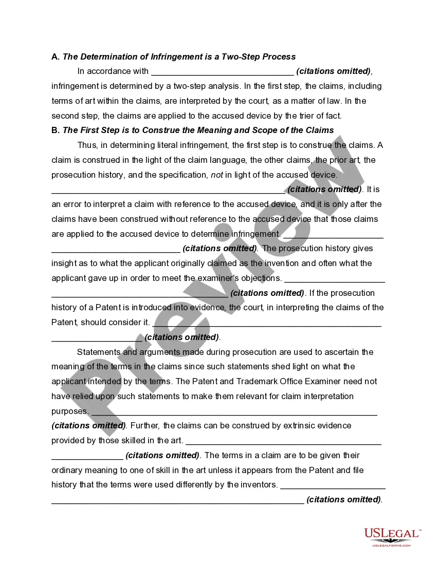 Get Plaintiff's Pretrial Memorandum for a Bench Trial in a Patent Case Preview Plaintiff's Pretrial Memorandum for a Bench Trial in a Patent Case