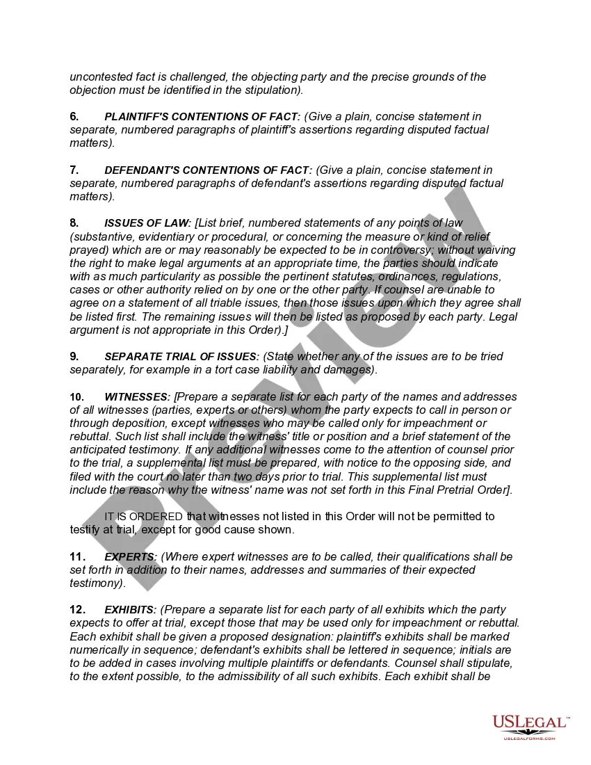 Get Outline for Pretrial Memorandum Preview Outline for Pretrial Memorandum