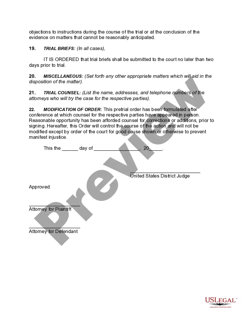 Get Outline for Pretrial Memorandum Preview Outline for Pretrial Memorandum