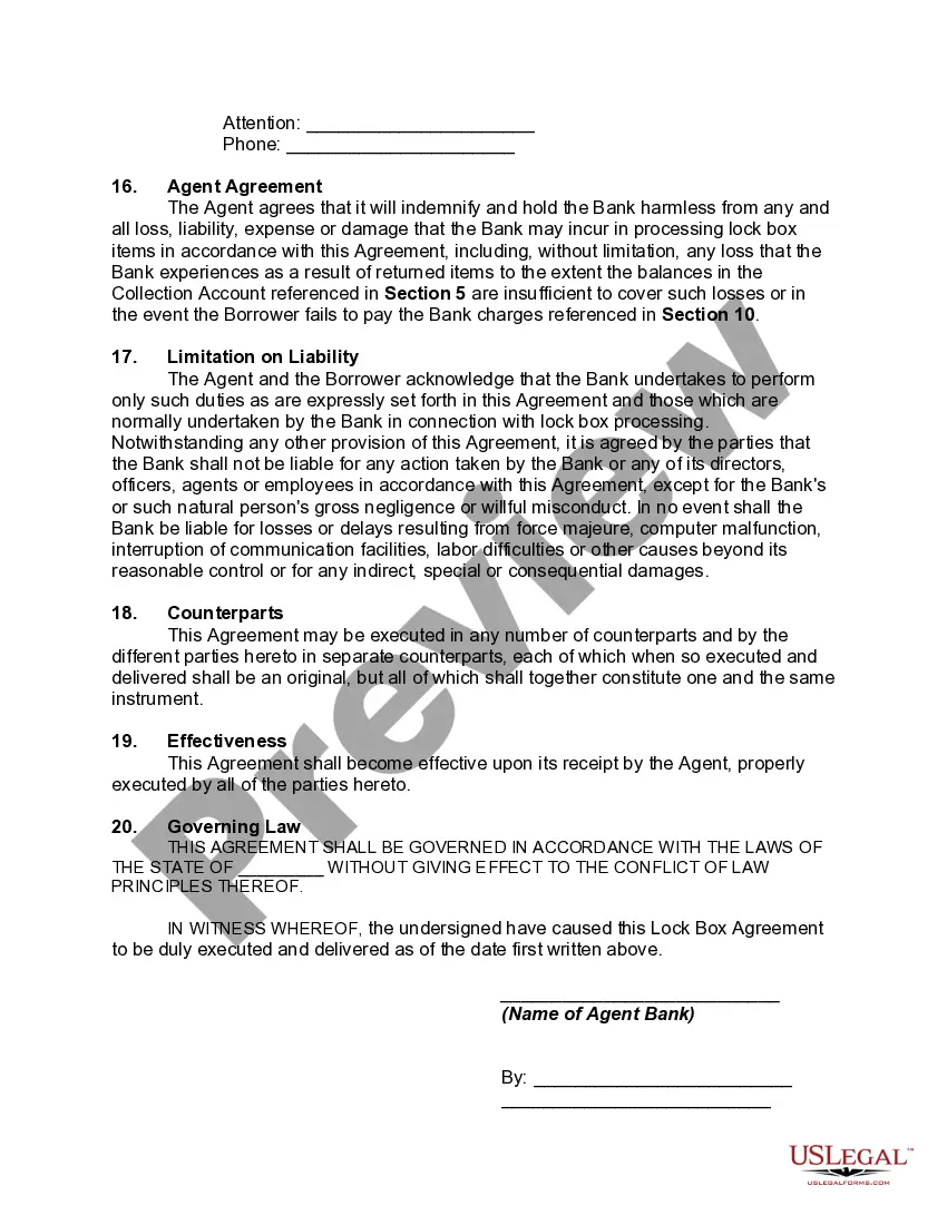 Get Lock Box Agreement as Cash Management System with Lenders Preview Lock Box Agreement as Cash Management System with Lenders