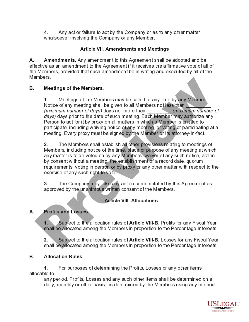 Get Operating Agreement for Member Managed Limited Liability Company - Long Form Preview Operating Agreement for Member Managed Limited Liability Company - Long Form
