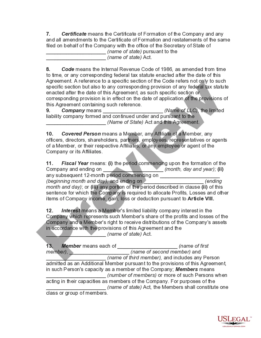 Get Operating Agreement for Member Managed Limited Liability Company - Long Form Preview Operating Agreement for Member Managed Limited Liability Company - Long Form