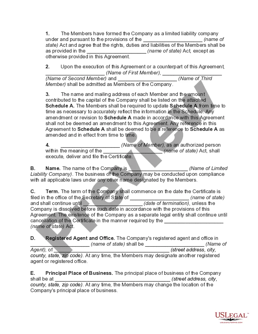 Get Operating Agreement for Member Managed Limited Liability Company - Long Form Preview Operating Agreement for Member Managed Limited Liability Company - Long Form