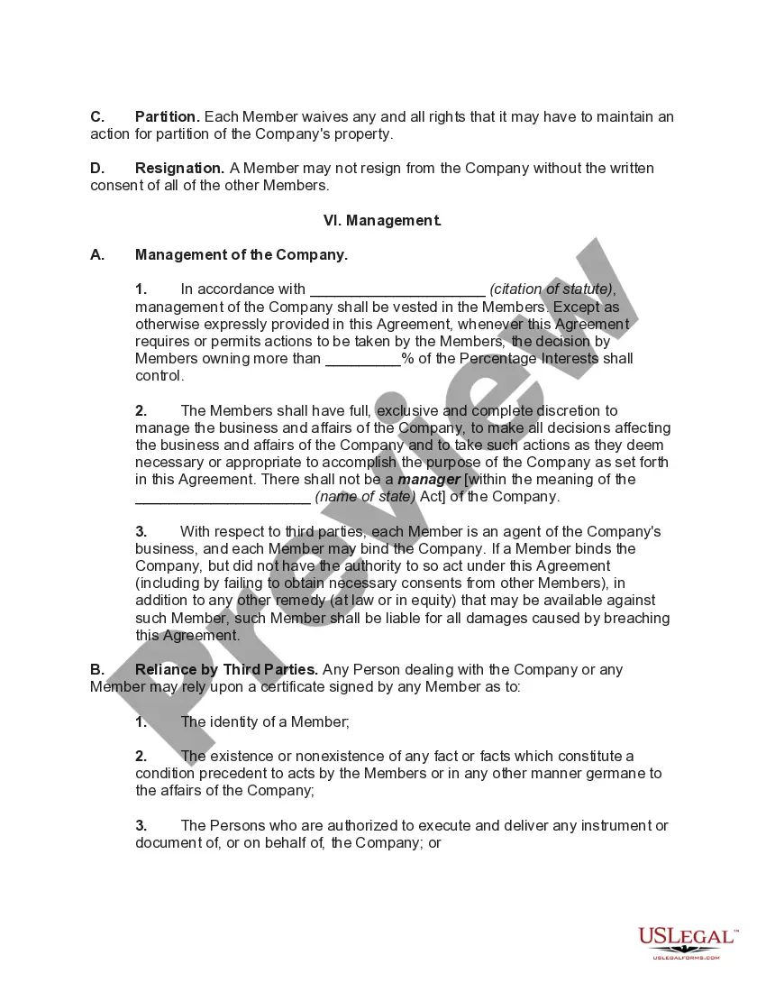 Get Operating Agreement for Member Managed Limited Liability Company - Long Form Preview Operating Agreement for Member Managed Limited Liability Company - Long Form