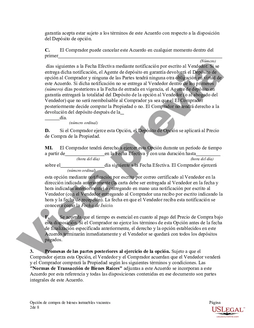 Preview Opción de compra de bienes inmuebles vacantes