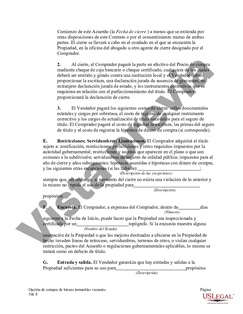 Preview Opción de compra de bienes inmuebles vacantes