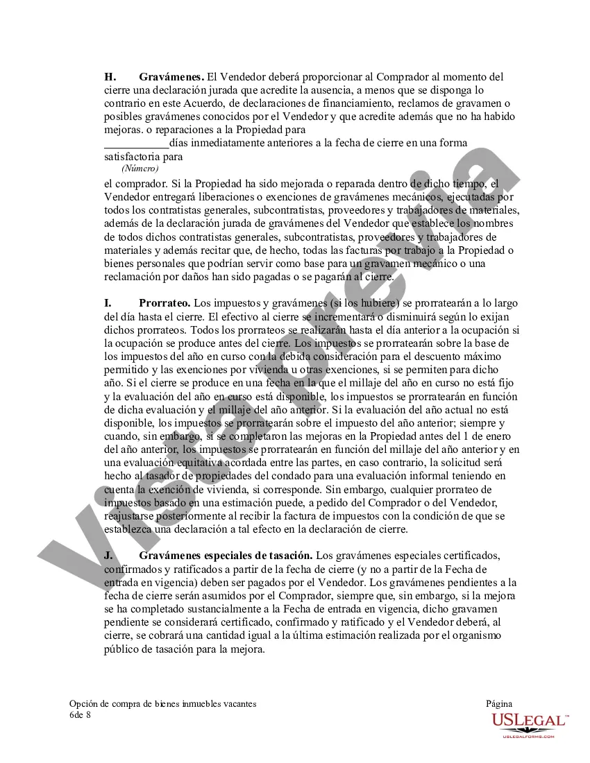 Preview Opción de compra de bienes inmuebles vacantes