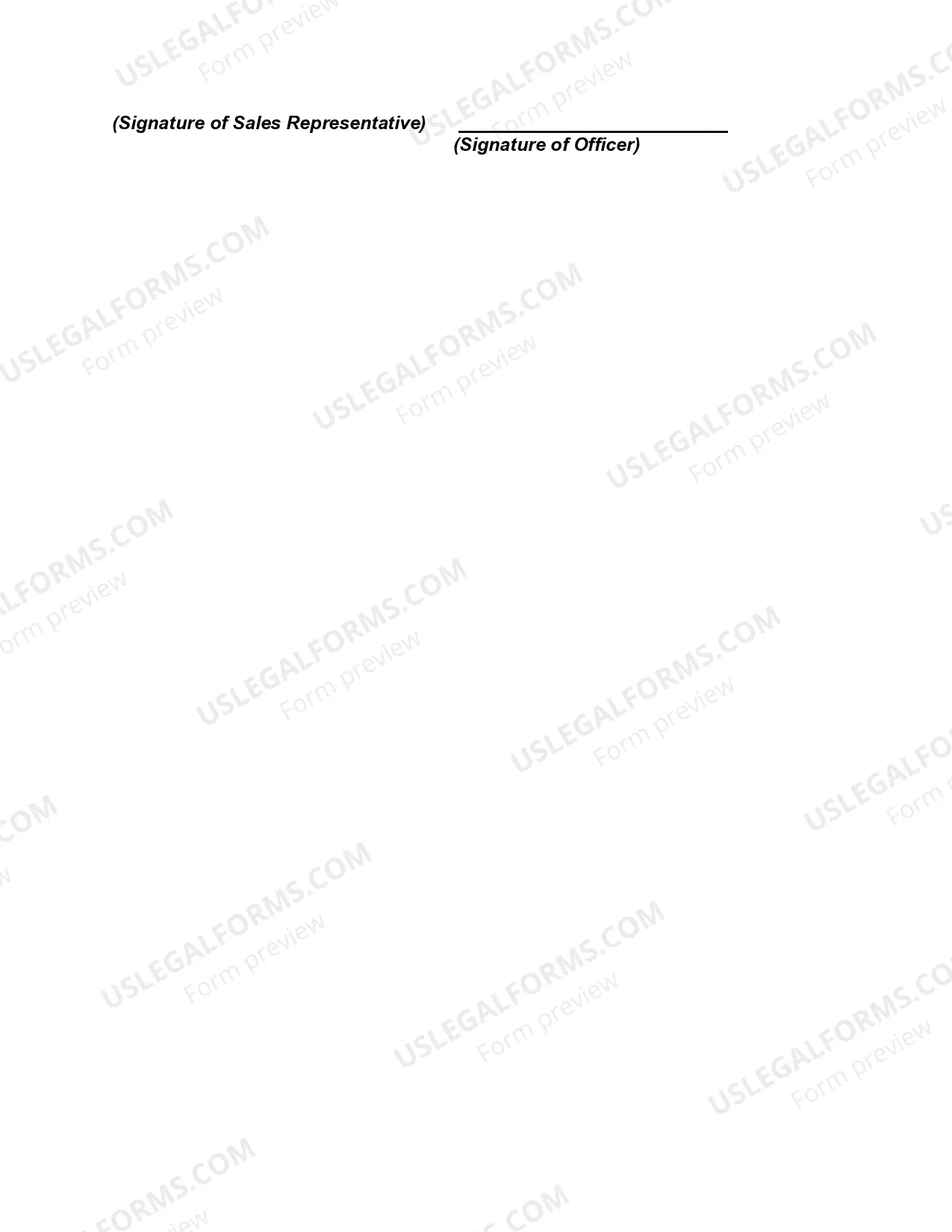 Preview Employment of Sales Representative