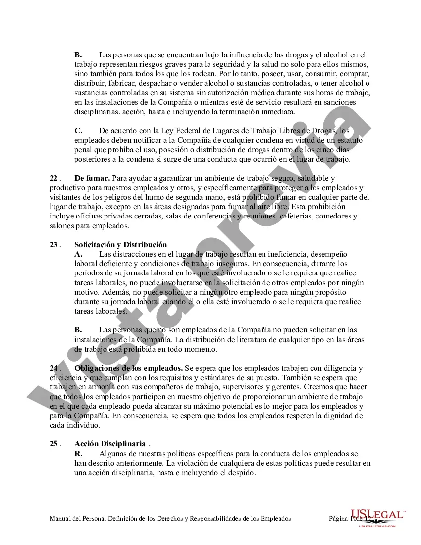 Preview Manual de personal que define los derechos y responsabilidades de los empleados