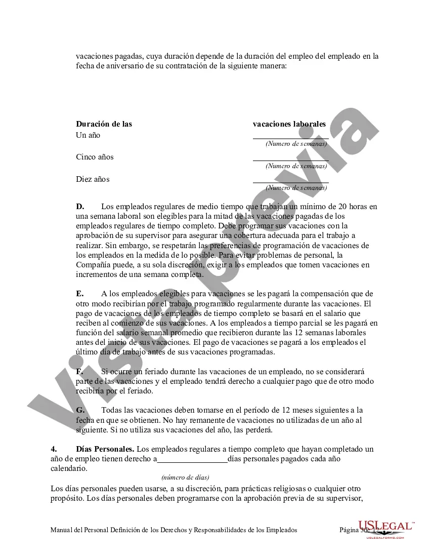 Preview Manual de personal que define los derechos y responsabilidades de los empleados