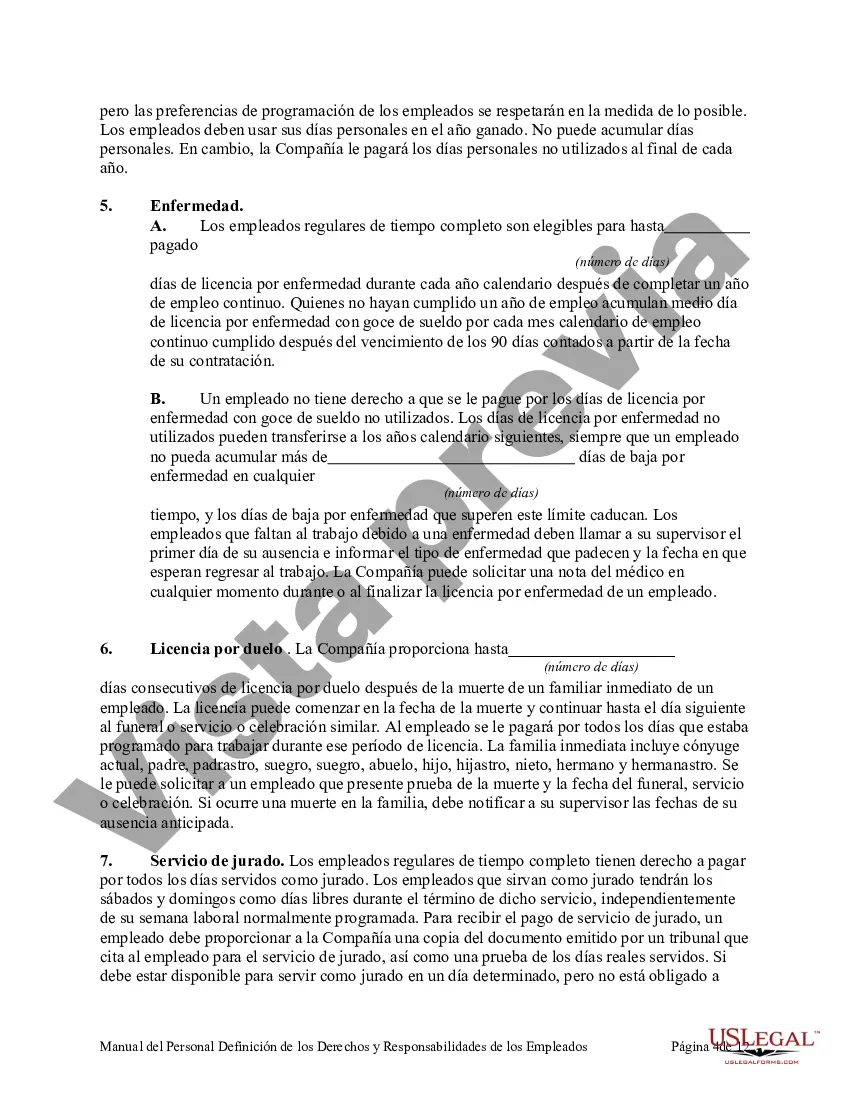 Preview Manual de personal que define los derechos y responsabilidades de los empleados