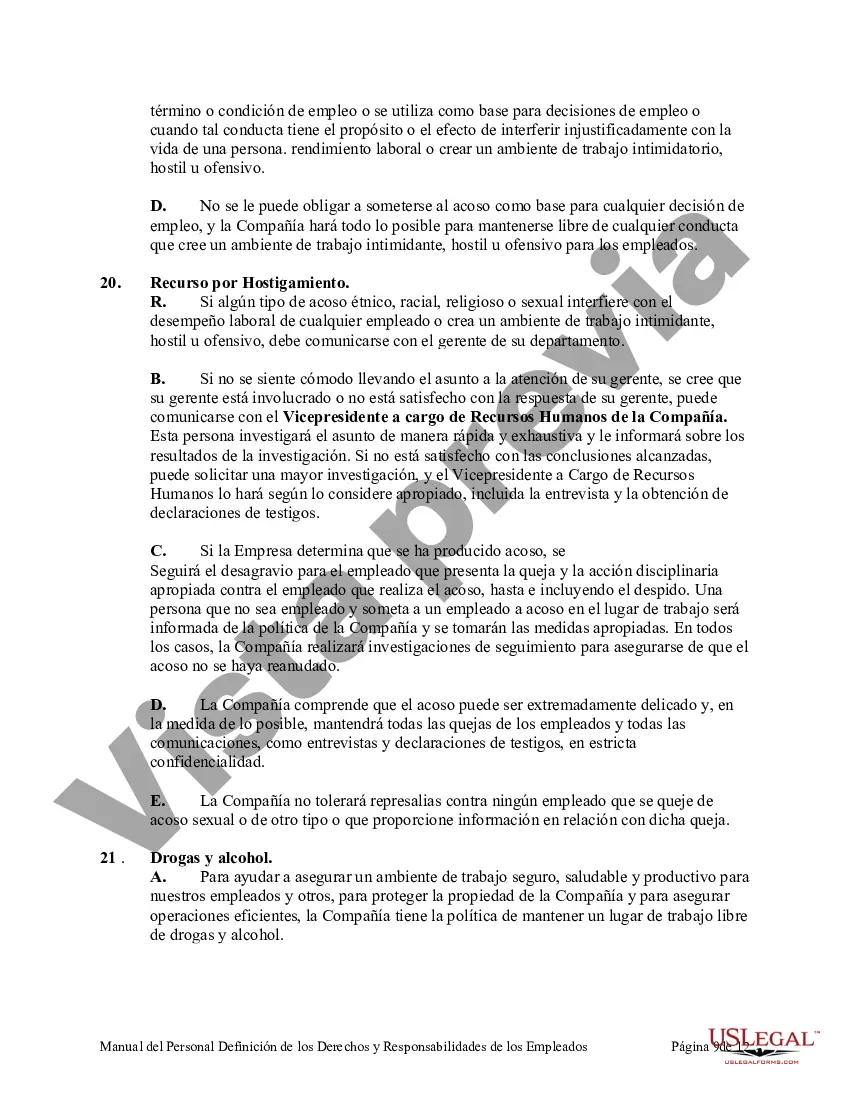 Preview Manual de personal que define los derechos y responsabilidades de los empleados