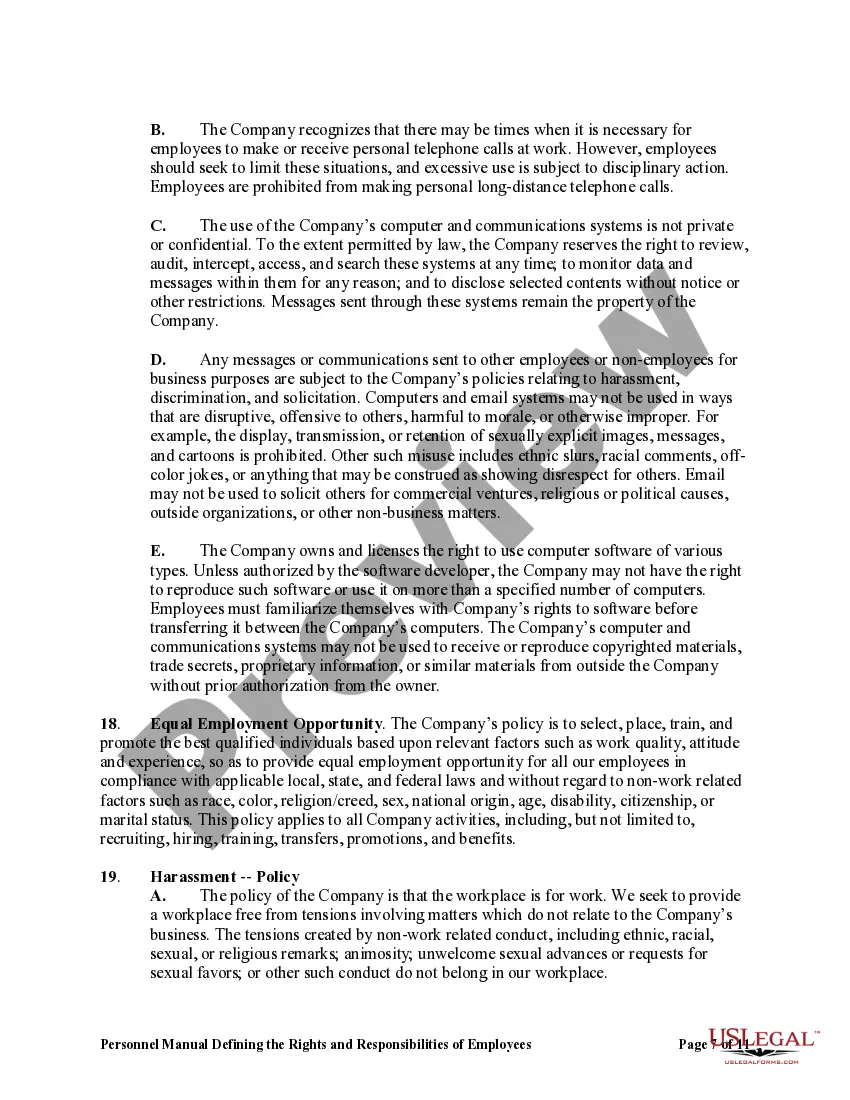 Get Personnel Manual Defining the Rights and Responsibilities of Employees Preview Personnel Manual Defining the Rights and Responsibilities of Employees
