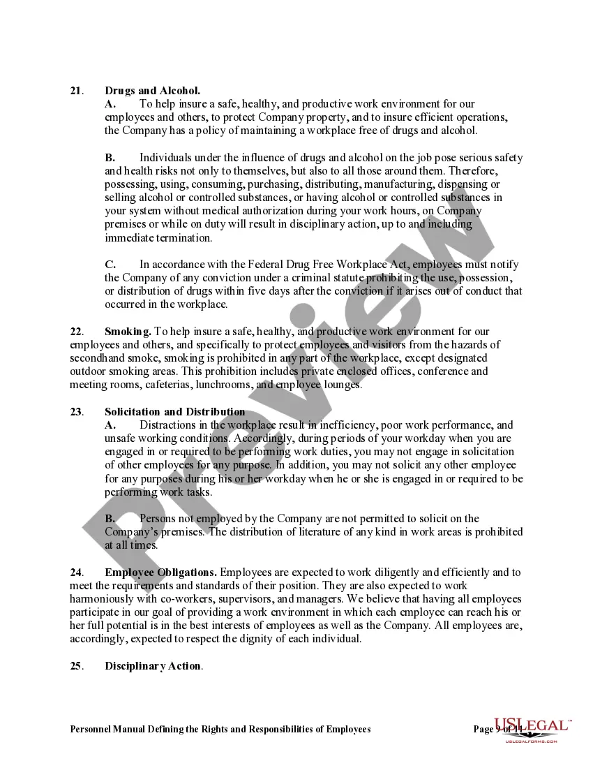 Get Personnel Manual Defining the Rights and Responsibilities of Employees Preview Personnel Manual Defining the Rights and Responsibilities of Employees