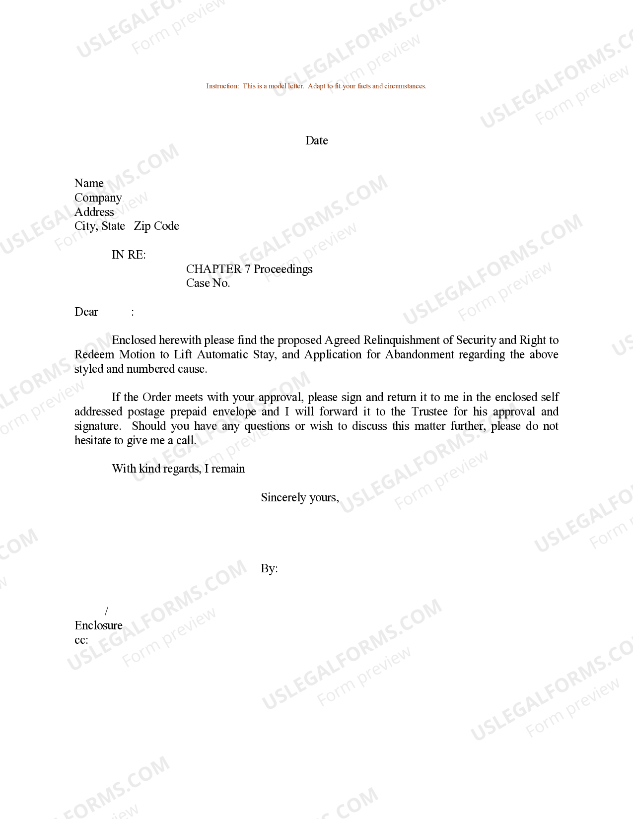 Oakland Michigan Sample Letter regarding Request to sign order for